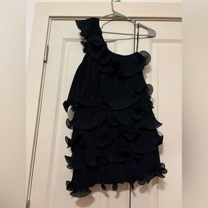 Milly Elegant Black Ruffled Dress